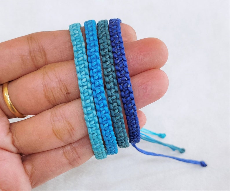 Waterproof Macrame Square Knot Friendship Adjustable Bracelet Etsy