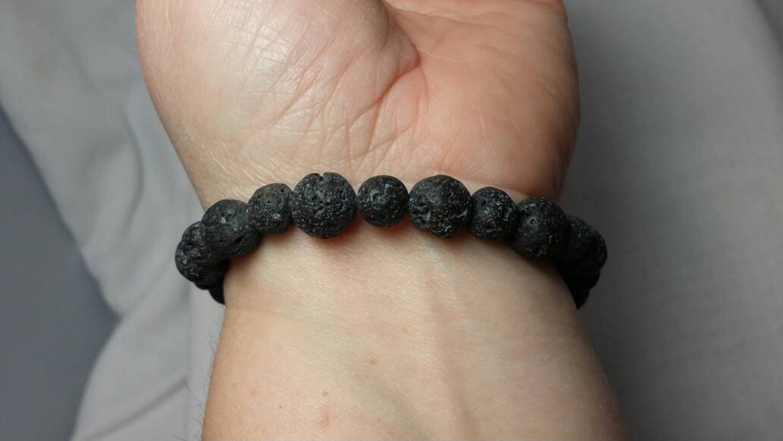 Diffuser Bracelet Lava Rock Stone Natural Beads Gray Custom Etsy