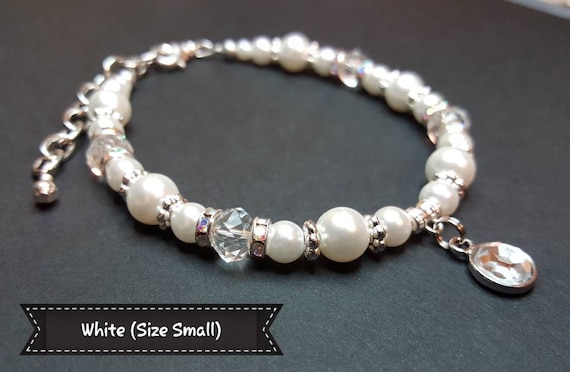 Handmade Pearl Dog Necklace: Rhinestone Crystal Bling Collar