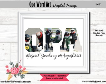 Opa Father's Day Gift Word Art Collage Picture Digital Image 8x10"- Customized with Personal Pictures and Text JPEG Digital File Download
