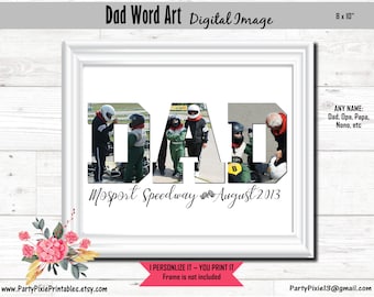 DAD Father's Day Gift Word Art Collage Picture Digital Image 8x10"- Customized with Personal Pictures and Text JPEG Digital File Download
