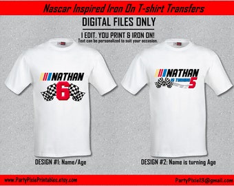 Nascar Inspired Racing Digital Iron On Tshirt Clothing Transfer Custom Design PNG JPEG - Download - Print - Iron On