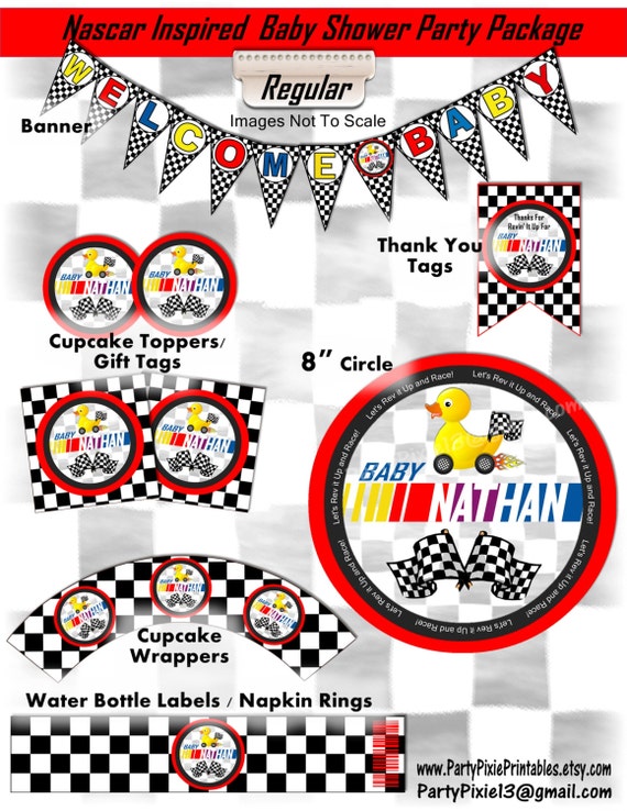 Nascar Inspired Baby Shower Party Package Decorations And Etsy