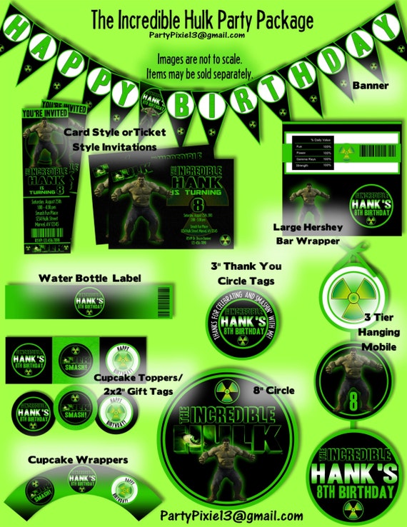 Incredible Hulk Avengers Party Decoration Package And Etsy
