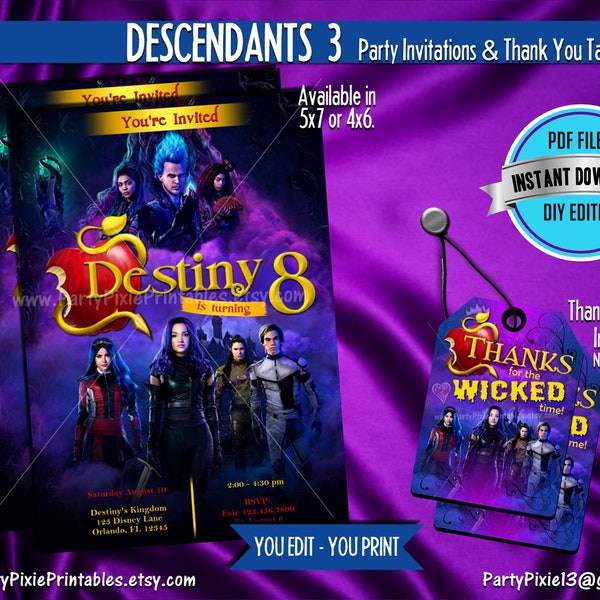 Descendants 3 Printables - Etsy