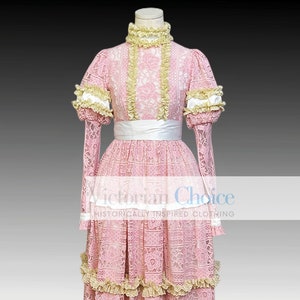 Victorian Edwardian Vintage Premium Lace Overlay Dress, Downton Abbey 1910s Garden Tea Party Fantasy Gown, Murder Mystery Theater Costume