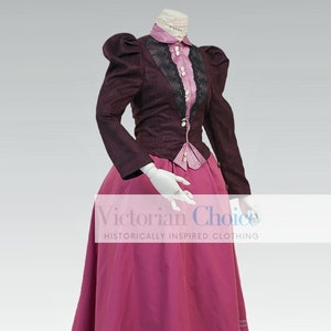 Victorian Edwardian 1890s 1900s Countess Dress, 2PC Vintage Downton Abbey Titanic Jacket and Full Skirt with a Train, Holiday Festive Gown
