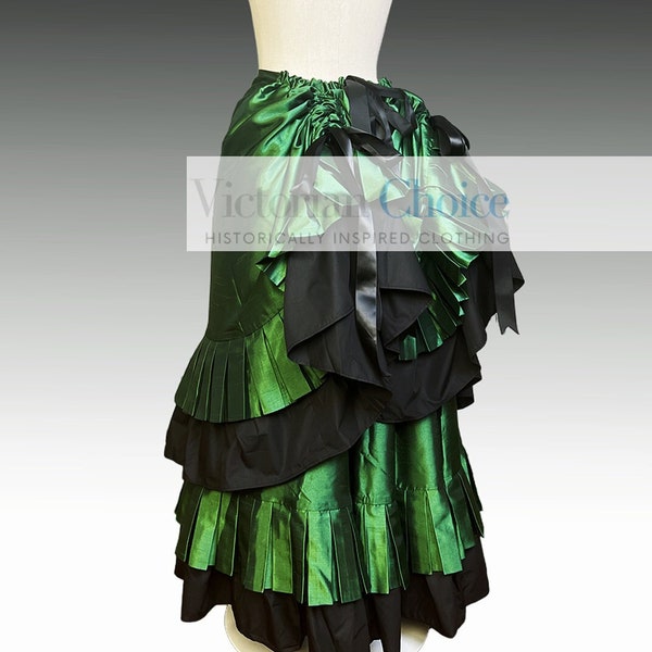 Victorian Edwardian Vintage Bustle Skirt, Gothic Taffeta Bustle Skirt, 1890s Skirt, Victorian Steampunk Punk Skirt, Period Theater Costume