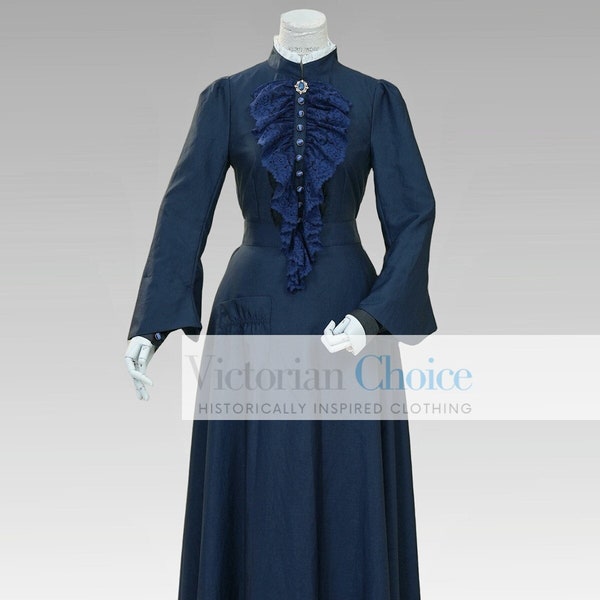 Victorian Edwardian 1910s Cascade Neck Piece Ball Gown, Vintage Formal Flowy Evening Dress, Downton Abbey Evening Dress, Titanic Dress