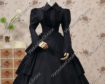 Black Wicked Witch Halloween Costume for Women, Victorian Maid Dress, Victorian Mourning Dress, Morticia Addams Gothic Horror Theater Wear