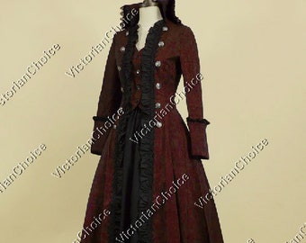 Victorian Steampunk Military Gothic Girl Penny Dreadful Vanessa Coat Dress, Women's Captain Hook Pirate Costume, Vampire Halloween Costume