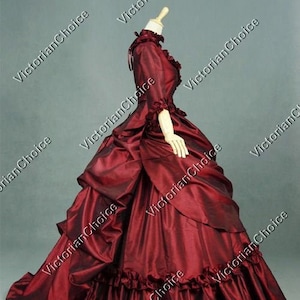 Victorian Quality Taffeta 5PC Bustle Gown, Dracula Bram Stoker Mina's Dress, Victorian Vamp Princess of Darkness Vampire Halloween Costume