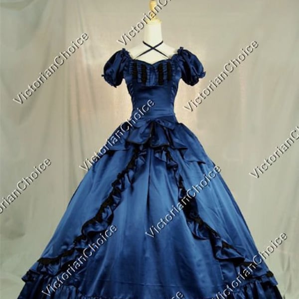 Victorian Civil War Royal Queen Dress, Soutern Belle Scarlett O’Hara Dress, Old West Saloon Girl Costume, Dark Gothic Girl Halloween Costume