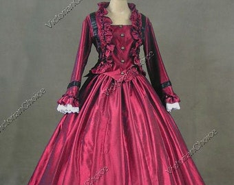 Viktorianische Dickens hochwertige Taft Kleid, Weihnachten Caroler Caroling Kleid, kleine Frauen Kleid, viktorianisches Weihnachtskleid