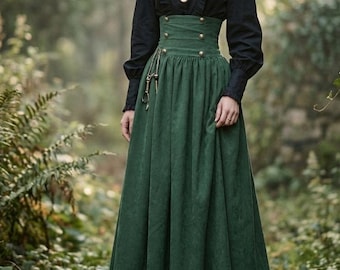 Victorian Edwardian Gothic Steampunk 2PC Dress, Penny Dreadful Costume, Murder Mystery Fantasy Punk Girl Gown, Evil Witch Halloween Costume
