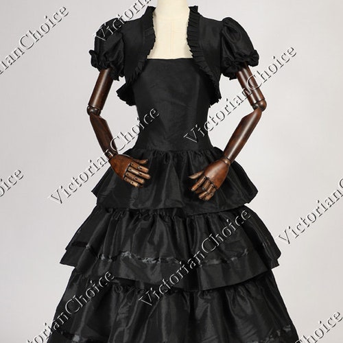 Victorian Southern Belle Gothic Black Ball Gown Prom Dress Steampunk Cosplay 135 Victorian Southern Belle Gothic Black Ball Gown Prom Dress Steampunk Cosplay 135