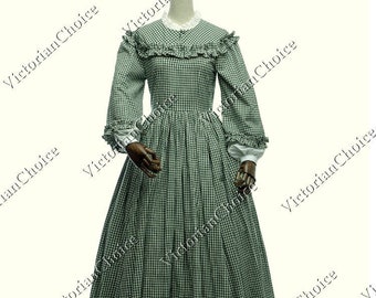 Victorian Dickens Faire Dress, Civil War Costume, Prairie Pioneer Women Costume, Frontier Dress, Little Women Theater Reenactment Costume