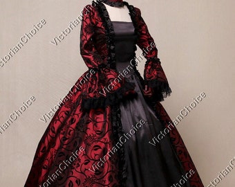 Renaissance Marie Antoinette Dress, Regal Evil Queen Gown, Gothic Dark Fantasy Horror Steampunk Costume, Vampire Halloween Costume for Women