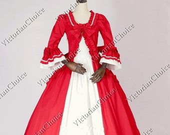 Renaissance Faire Lady Theater Costume, Colonial Princess dress, Christmas Holiday Dress, Mrs Claus Costume, Mrs. Claus Dress, Red Dress