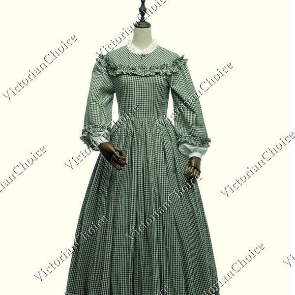 Victorian Dickens Faire Dress, Civil War Costume, Prairie Pioneer Women Costume, Frontier Dress, Little Women Theater Reenactment Costume