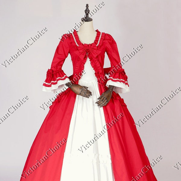 Renaissance Faire Lady Theater Costume, Colonial Princess dress, Christmas Holiday Dress, Mrs Claus Costume, Mrs. Claus Dress, Red Dress