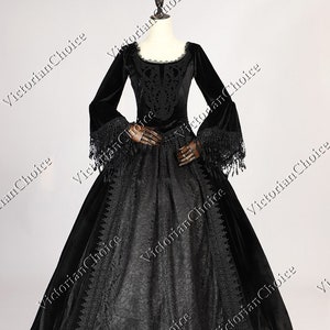 BLACK Quality Velvet Renaissance Faire Dress Victorian Vamp - Etsy