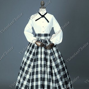 Dickens Faire Tartan 2PC Dress, Victorian Civil War Tartan Dress, Suffragists, Little Women Country Maid Pioneer Prairie Theater Clothing
