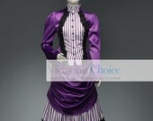 Victorian Edwardian Bustle Dress, Vampire Halloween Costume, Witch Costume for Women, Vintage Riding Habit, Victorian Steampunk Costume