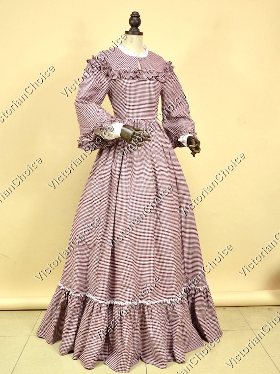 American Prairie Pioneer Dress Women Colonial Dress Halloween Fancy Dress