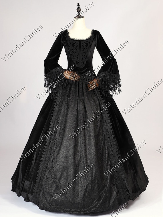BLACK Quality Velvet Renaissance Faire Marie Antoinette | Etsy