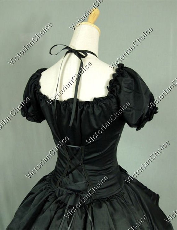 Black Victorian Penny Dreadful Vanessa Dress, Steampunk Military