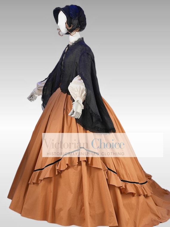 Victorian Civil War 19th Century 3PC Wrapper Dress With Train, Southern Belle Little Women Dress, Pumpkin Color Witch Halloween Costume - Etsy Victorian Civil War 19th Century 3PC Wrapper Dress With Train, Southern Belle Little Women Dress, Pumpkin Color Witch Halloween Costume - Etsy