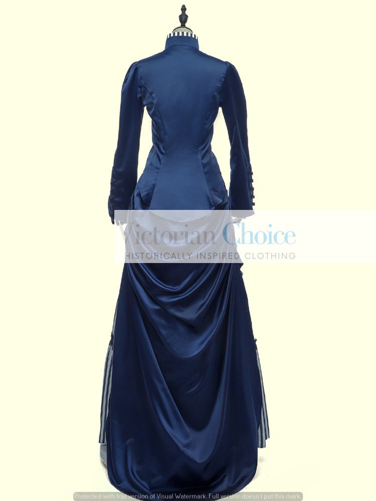 Dark blue cheap victorian dress