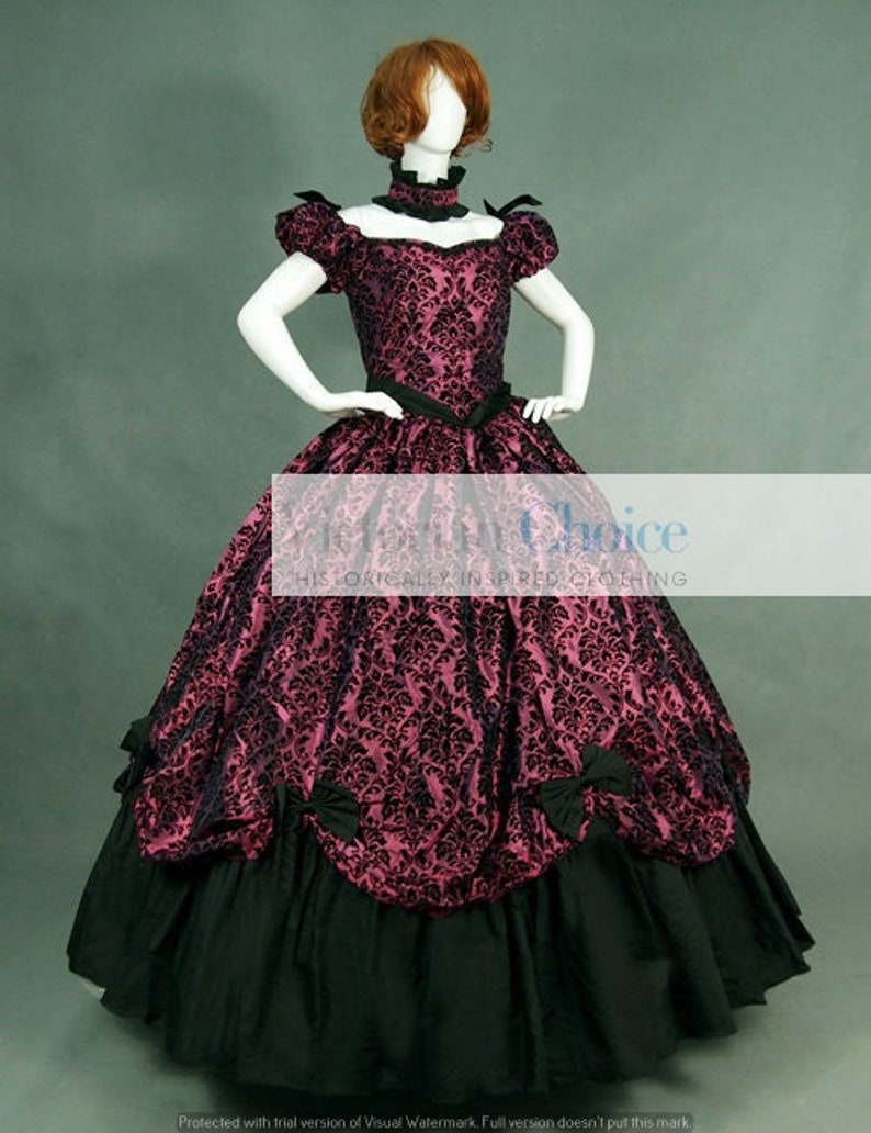 Victorian Dresses | Victorian Ballgowns | Victorian Clothing     Victorian Southern Belle  Brocade Dress Civil War Ball Gown Princess Costume Fantasy Evil Queen Costume Vampire Adult Halloween Costume  AT vintagedancer.com