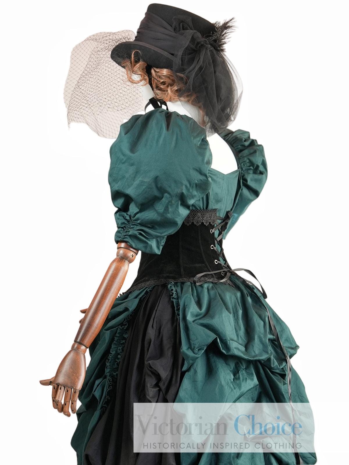 green emerald velvet dress Ready Made Emerald Green Victorian Dress,Bustle Dress, Victorian Era c   TwirlingDresses