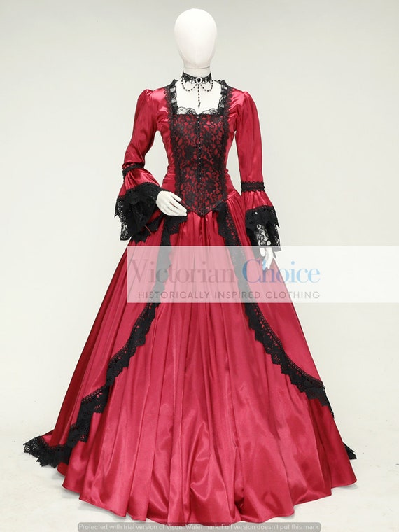 Robe Longue Médiévale Style Victorien - Manches Trompette, Tissu Doux, Grande Taille - Idéale Soirée, Renaissance, Déguisement Halloween Ou Carnaval