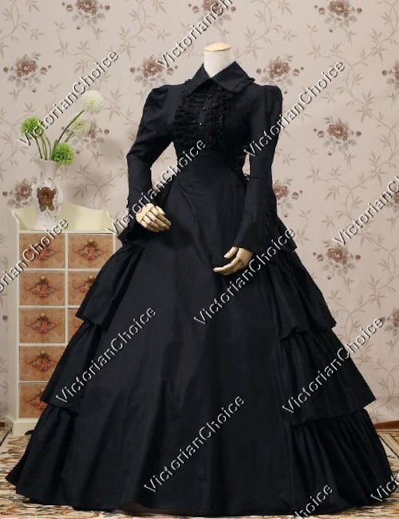 Black Wicked Witch Halloween Costume for Women, Victorian Maid Dress,  Victorian Mourning Dress, Morticia Addams Gothic Horror Theater Wear -   Denmark