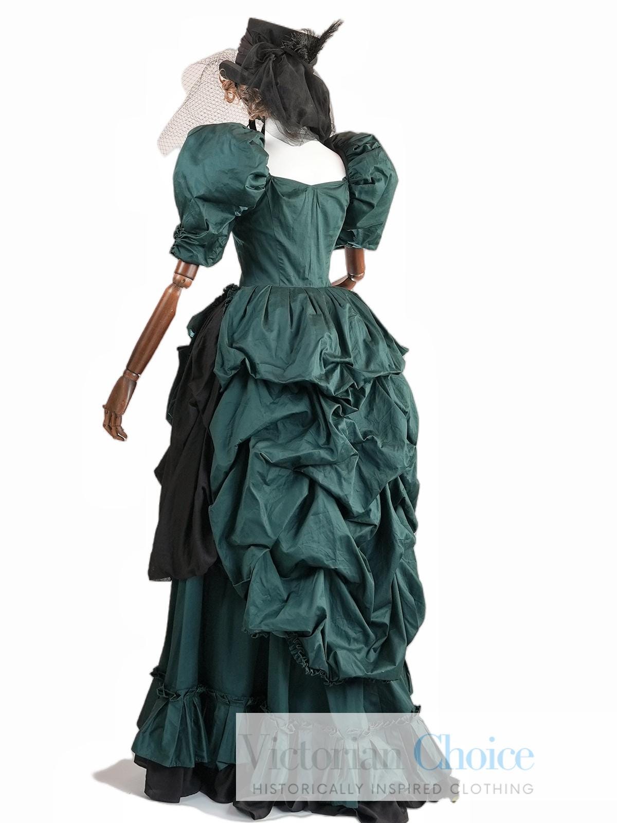 green and black victorian dress Portrait of a Woman in Black and Green Dress
