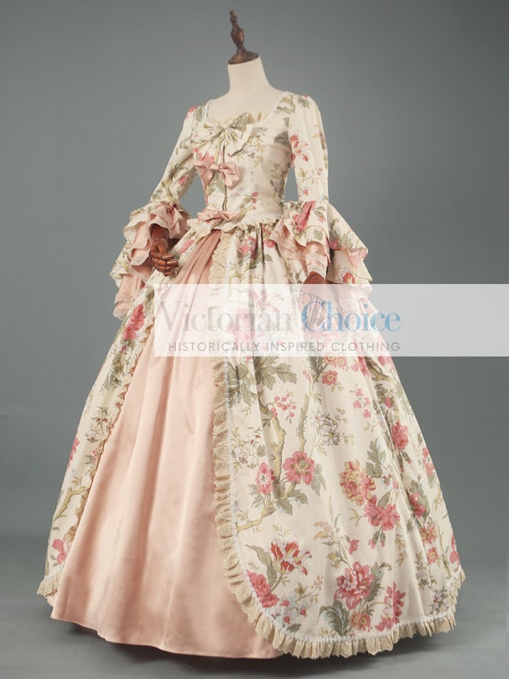 Georgian Style Bridgerton Floral Dress Renaissance Faire Lady - Etsy