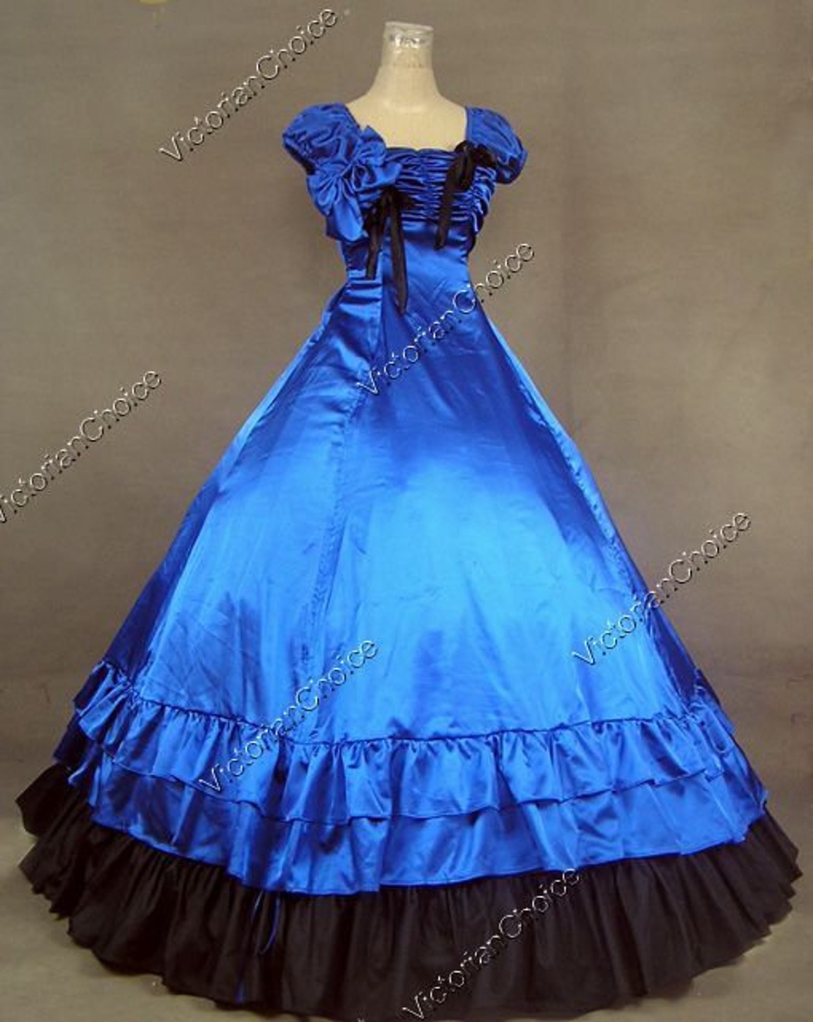 Royal Blue Victorian Dress Southern Belle Civil War Dress | Etsy