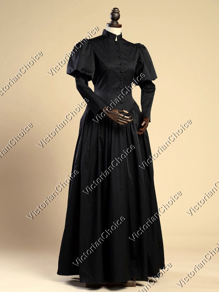 Black Victorian Dickens Era Frock Dress, Victorian Maid Mourning Dress,  Gothic Steampunk Evil Queen Wicked Witch Halloween Costume for Women - Etsy