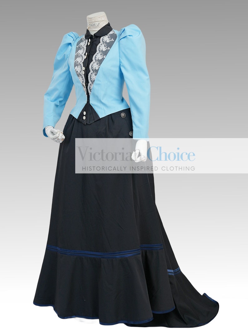 1920s Outfit Ideas: 10 Downton Abbey Inspired Costumes     Victorian Edwardian 1890s 1900s Dress Vintage Downton Abbey Suit Jacket Skirt with Train Theater Period Drama Dark Witch Halloween Costume  AT vintagedancer.com