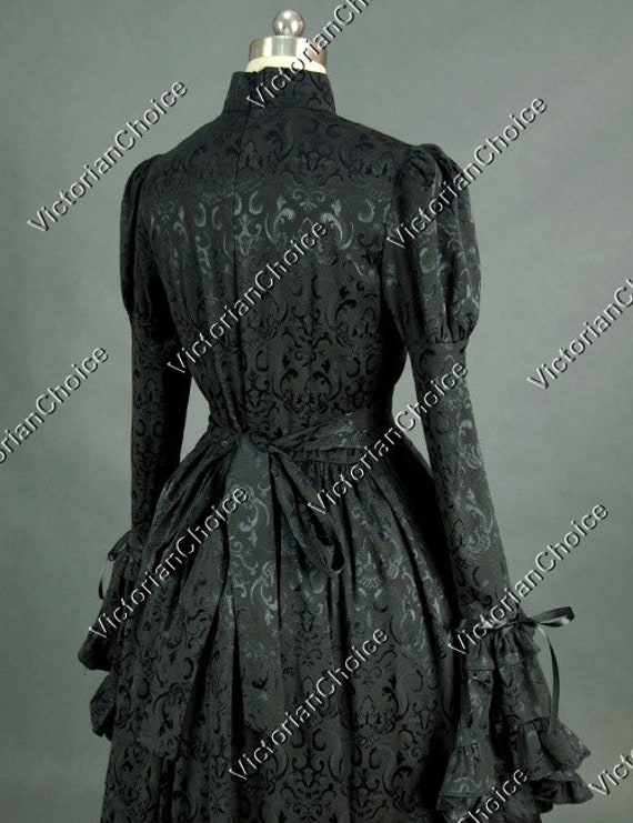 Victorian Ornament Black Stretch Lace Fabric - Bella