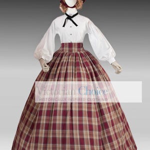 Victorian Dickens Faire 4PC Tartan Cape Dress, Little Women Pioneer ...
