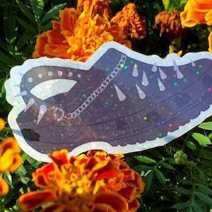 Glitter Spike Punk Croc Black Sticker