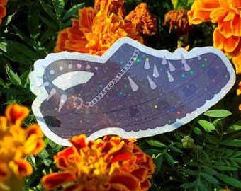 Glitter Spike Punk Croc Black Sticker
