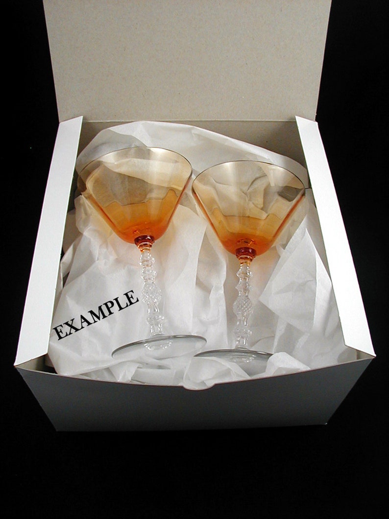 Vintage Champagne Glasses WEDDING GLASSES MINUET Etch by Heisey Circa 1939-1950's Sold as a Pair image 9