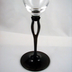 Contemporary Champagne Flutes WEDDING FLUTES Tuscan Black Tulip by Mikasa Circa 2004-2005 Sold as a Pair image 5