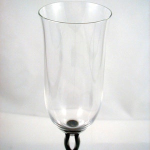 Contemporary Champagne Flutes WEDDING FLUTES Tuscan Black Tulip by Mikasa Circa 2004-2005 Sold as a Pair image 4