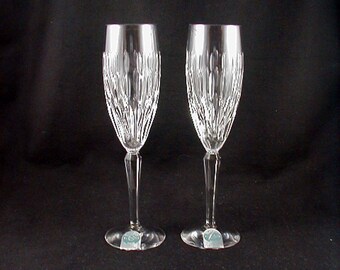 Contemporary Champagne Flutes- WEDDING FLUTES "SERENE" by Lenox U.S.A.- Circa 1990's- (Sold as a Pair)